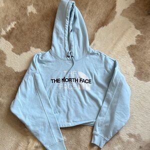 The North Face Sky Blue Cropped Hoodie
